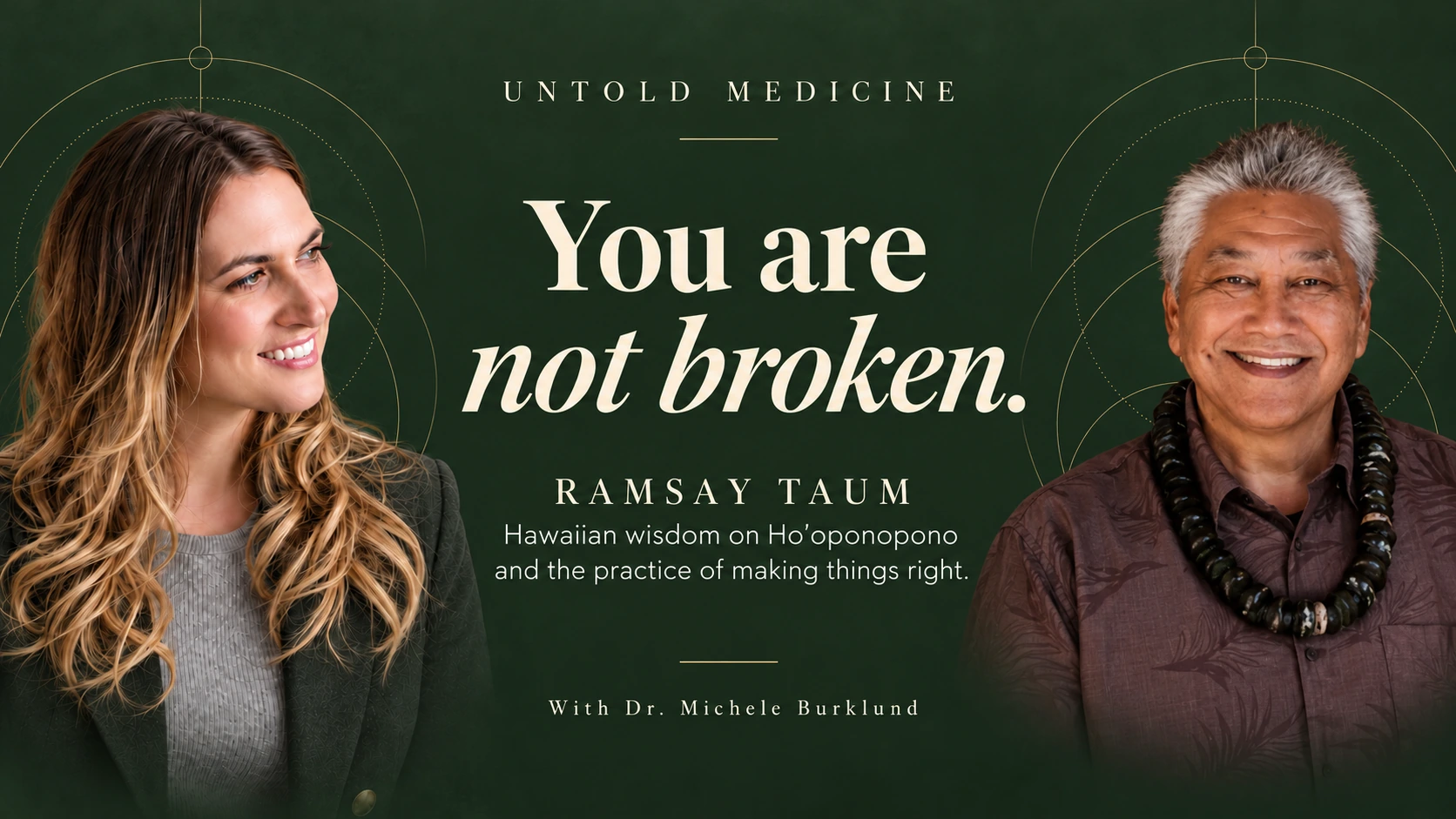 Dr. Michele Burklund and Ramsay Taum — You Are Not Broken. Untold Medicine podcast cover.